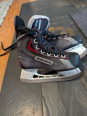 Bauer Black, Gray & Red Youth Hockey Skates